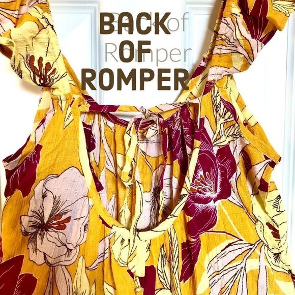 BAND OF GYPSIES COLLECTIVE - NWT  “Euphoria” Gold Floral Wide-Leg Jumpsuit. Sz M - Picture 14 of 16